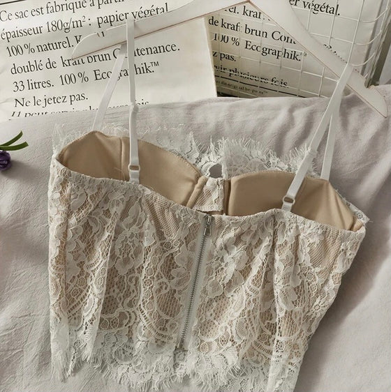 Remi Scalloped Lace Bustier Top